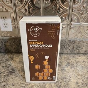 New 24 Pack Natural Beeswax Taper Bulk 10 inch Tall Dripless Candles Yellow